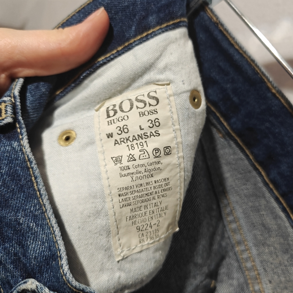 Boss Hugo Boss Straight Leg Jeans Mens 36 Short Inseam 27" Made in Italy - Picture 5 of 9